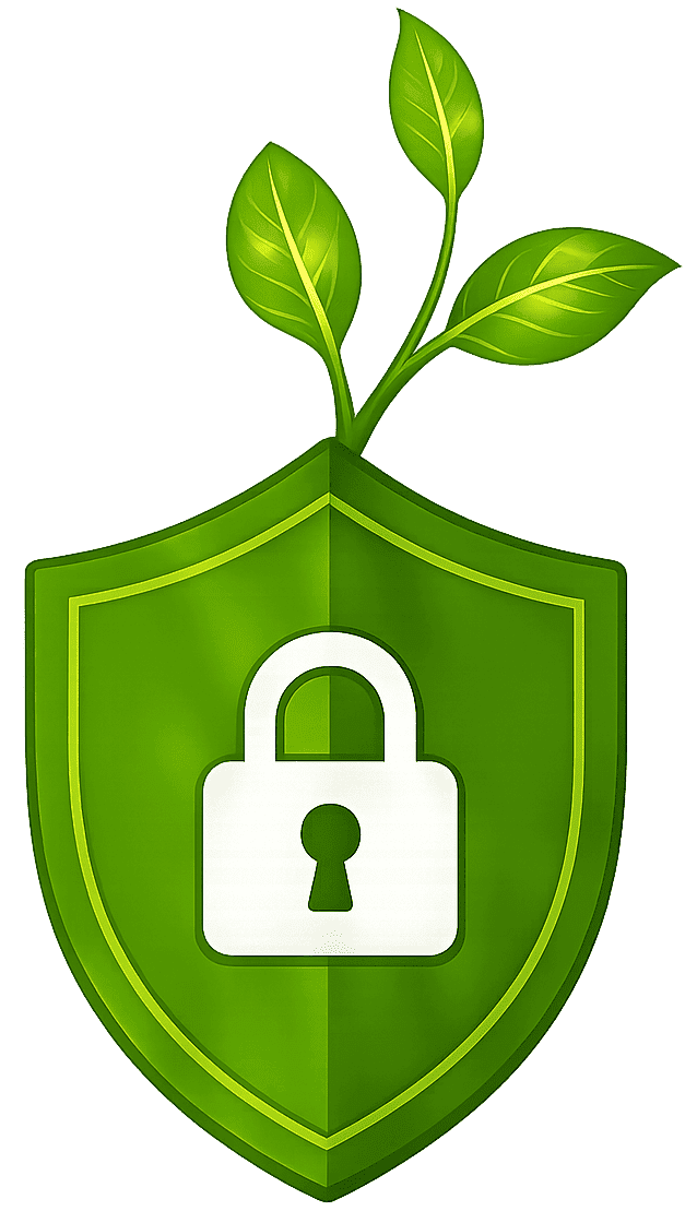 Shield and lock representing privacy protection